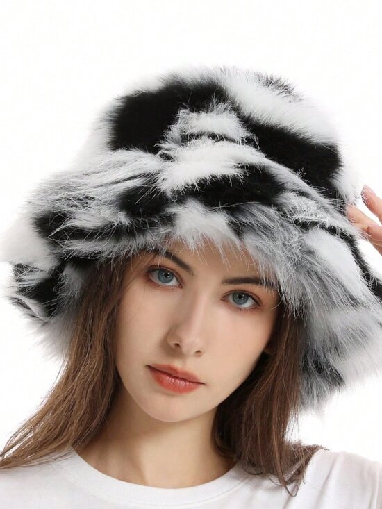 Women\'s Fuzzy Fluffy Plush Faux Warm Bucket Hat main image 4